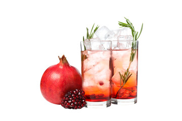 PNG, Cocktail with fresh pomegranate, isolated on white background