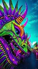 Fototapeta premium Colorful parades celebrating the New Year, communities coming together, shared joy 169