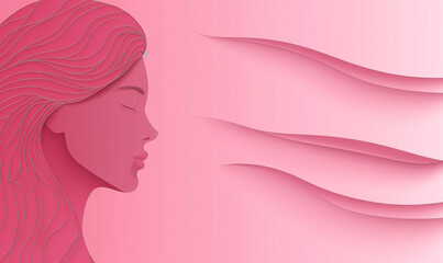 Simple modern pink background. Woman or mother day, pink color, blank banner illustration