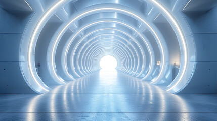 Fototapeta premium Futuristic Universe Step into the future with an abstract White Background 