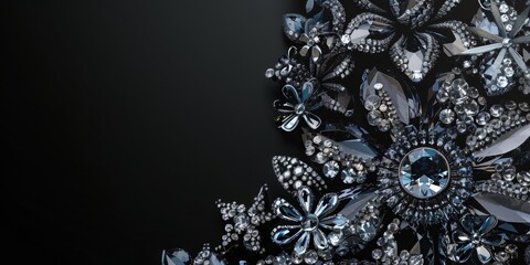The background is completely mix Black and Silver with no texture and the Jewelry is in the right hand side