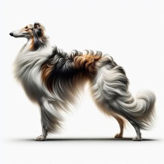 Image of isolated borzoi against pure white background, ideal for presentations
 - obrazy, fototapety, plakaty