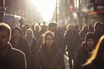 People walking in the City of London.