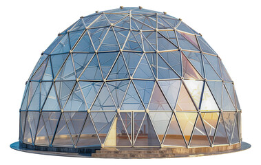 Modern geodesic dome structure, cut out - stock png.