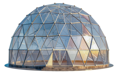 Modern geodesic dome structure, cut out - stock png.