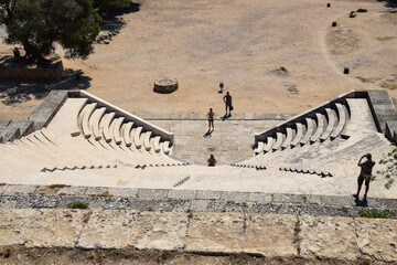 Naklejka na ściany i meble an ancient stadium on the island of Rhodes. Ancient finds summer day, vacation 