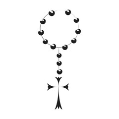 Naklejka premium Hand drawn Rosary illustration. Rosary beads with Holy Cross. 