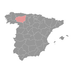 Map of the Province of a Leon, administrative division of Spain. Vector illustration.