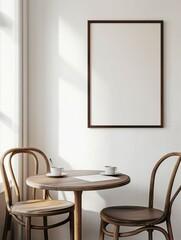 Frame mockup, simple and modern home interior design background, wall poster frame mockup, 3d render