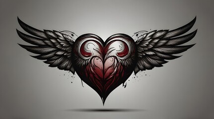 Heart Wings Logo .Generative AI