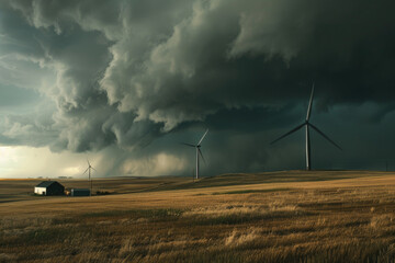This is a picture capturing the formation of a storm as it gathers strength.

 - obrazy, fototapety, plakaty