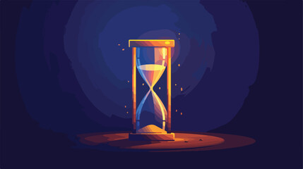 Hourglass on dark table. Time management concept Vector
