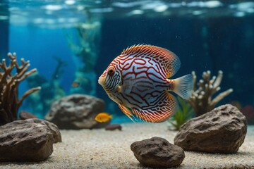 Image of beautiful Fish in Aquarium