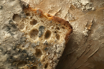 Macro photography of moldy bread due to moisture.

 - obrazy, fototapety, plakaty
