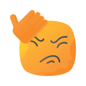 Get this creative icon of frustrated emoji, ready to use vector
