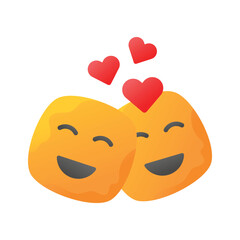 Romantic couple emoji vector design, ready for premium use