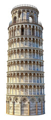 Iconic leaning tower, cut out - stock png.