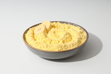 Banana flour, concept of cooking food, tasty banana flour