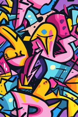 Abstract Urban Street Art Graffiti Style. AI Generated