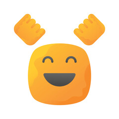 Enthusiastic emoji icon, happy face vector design