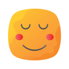 Calm face emoji icon, proud, cool expressions vector design
