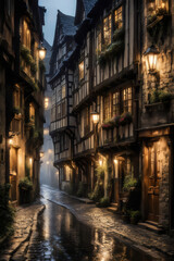 Fototapeta premium old town street at night