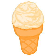 Vanilla Ice Cream Cone Vector