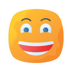Enthusiastic emoji icon, happy face vector design