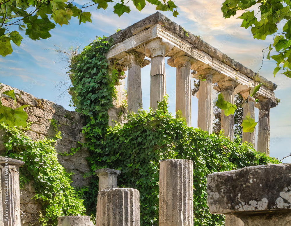 Poster ancient greek temple ruins