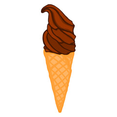 Chocolate Ice Cream Cone Vector