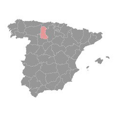 Map of the Province of Palencia, administrative division of Spain. Vector illustration.