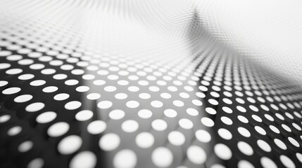 Minimalist Black and White Dots Pattern Abstract Background with Focused Lighting