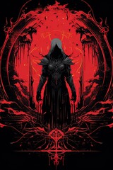 Fototapeta premium Gaming Tarot Card with Intricately Designed Video Game Theme on a Dark Background, Ideal for Gaming Enthusiasts, Collectors, and Tarot Lovers