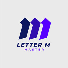 The letter M, designed as a master logo, showcases a sophisticated and contemporary brand identity.