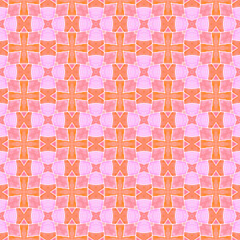 Ikat repeating swimwear design. Orange divine