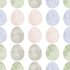 Seamless pattern with easter eggs, hand drawn illustration in watercolor style