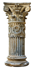 Classical Corinthian column, cut out - stock png.