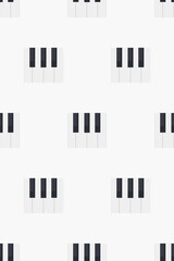Piano keys set isolated pattern on transparent background.