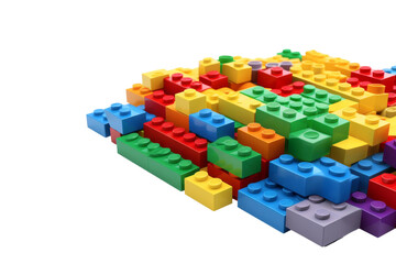 Towering Lego Wonder. On a White or Clear Surface PNG Transparent Background.