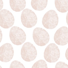 Seamless pattern with easter eggs, hand drawn illustration in watercolor style