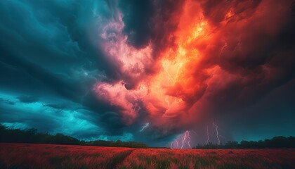 Naklejka premium the sky during a thunderstorm 