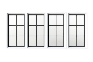 Monochrome Trio of Architectural Portals. On a White or Clear Surface PNG Transparent Background.