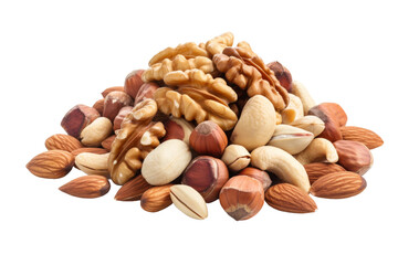 Symphony of Nuts. On a White or Clear Surface PNG Transparent Background.