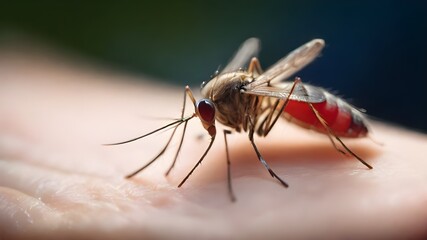 mosquito on human hand