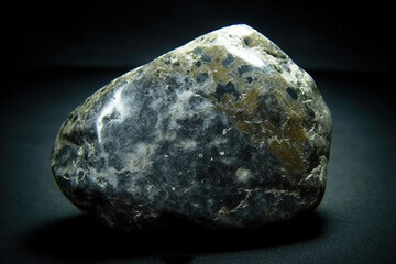 Warwickite fossil mineral stone. Geological crystalline fossil. Dark background close-up.