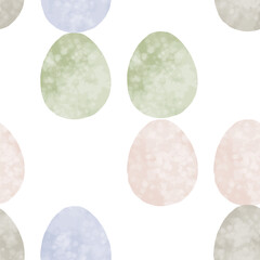 Seamless pattern with easter eggs, hand drawn illustration in watercolor style
