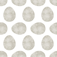 Seamless pattern with easter eggs, hand drawn illustration in watercolor style