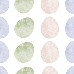 Seamless pattern with easter eggs, hand drawn illustration in watercolor style