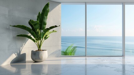 Coastal living room with ocean view