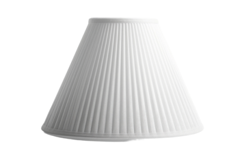 Ethereal Glow: A White Lamp Shade on a White Background. On a White or Clear Surface PNG Transparent Background.